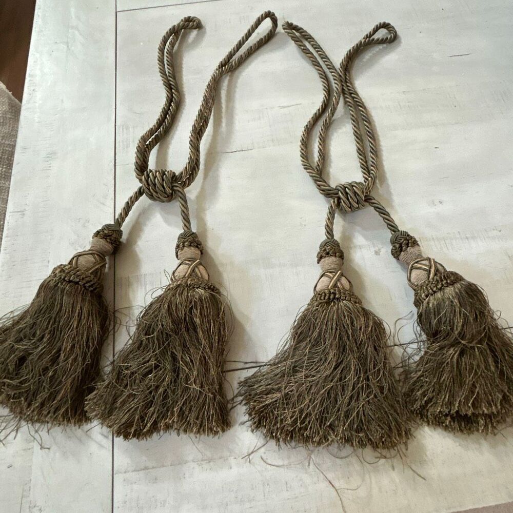 2 Large Drapery Tieback Tassels